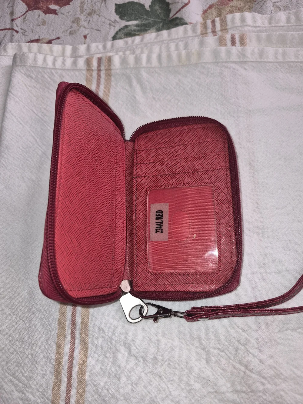 Red Croc-Texture Wristlet Phone Case - Unbranded